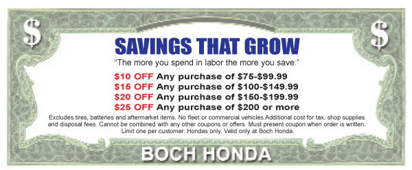 Boch honda west service coupons #5